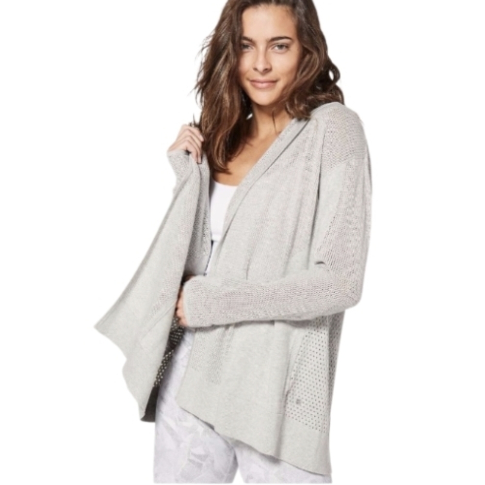 Lululemon Athletica Still Movement Wrap Cardigan Sweater XS? Light Gray Cardigan